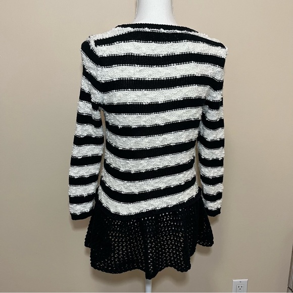 Anthropologie Knitted & Knotted Striped Peplum Hem Sweater - Picture 7 of 16